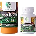 QAADU 360 Boost Multivitamin Capsule 60pc | Multivitamin for Men & Women, Ayurvedic Health Supplement, Ashwagandha, Triphala, Brahmi, Giloy | Reduces Fatigue, Acidity | Vegan Multivitamin for Adults