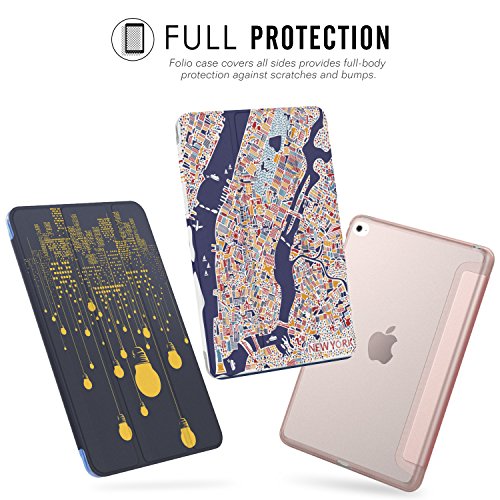 MoKo Hülle für iPad Mini 4 – PU Leder Tasche Schutzhülle Schale Smart Case mit Translucent Rücken Deckel, mit Auto Schlaf / Wach Funktion und Stanfunktion für Apple iPad Mini 4 2015 Genaration 7.9 Zoll IOS Tablet, Pfirsichblüte - 6