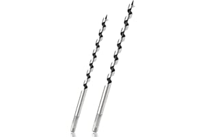 YNKKVRE Wood Auger Drill Bits, 6mm/8mm * 230mm Long Wood Drills, Auger Hex Shank Drill Bits, Cuts Shallow and Deep Holes for Woods, Block Brick Tile and Plastic (2PCS)