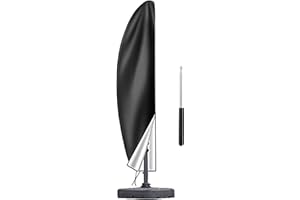 GOOD SHOP US Protective Cover for Parasol Garden Patio 3M Sun Umbrella Cover Banana Cantilever Waterproof Cover Black