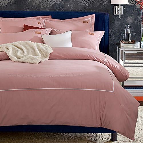 Setxlv Bedding Four Piece Pure Color Thicken Full Tree Wool Grinding Wool Four Pieces of Cotton Sheet Blanket Throw Double Size Duvet Cover 200 * 230 cm Sheet 230 * 250 cm Kisse Bohnen sand farbe