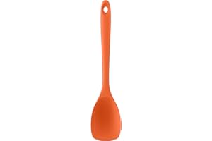 U-Taste Espátula de silicona–Cuchara de cocina sin costuras resistente al calor hasta 315°C,raspador de cocina antiadherente con forma de cuchara ancha para girar, revolver, mezclar y servir (Naranja)