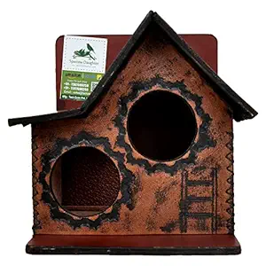 Genuine Leather Bird House for Balcony and Garden Hanging for Love Birds, Sparrow, Hummingbird, Kingfisher Birds Nest for Balcony Hanging and Wall