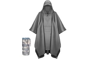 Urby Plus Size Adult Rain Poncho with Hood, Poncho Para Lluvia, Tactical Ponchos Adult For Camping, Hiking, Travel, Outdoors