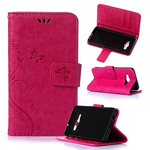 Beiuns Funda de PU Piel para Samsung Galaxy A3 / A3 Duos Carcasa - R155 Rojo pasión