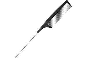 THETAG Peigne de Cheveux, Siming Peigne Fibre Carbone à Queue Professionnel Coupe de Cheveux pour Salon Coiffure (Noir, 1 pc)