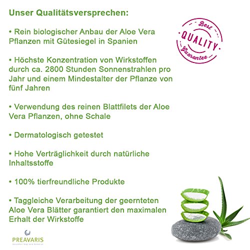 Preavaris Aloe Vera Bodylotion • mit 40% Aloe Vera • 200ml • Reines Aloe Vera Blattfilet aus Spanien • Mit wertvollen Ölen, Panthenol, Sheabutter und Vitamin A und E - 2