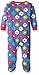 Hatley Baby Girls 0-24m Infant Footed Coverall Flower Hearts Footies, Multicoloured (Purple), 0-3 Months