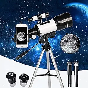 Blastoise Telescope, 70Mm Aperture 300Mm AZ Mount Astronomical Refracting Telescope for Kids Beginners - Travel Telescope with Phone Adapter and Tripod