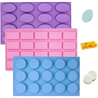 3er Set Silikon-Seifenformen – 1,2 L, Rechteckig, Mit Holzbox & Deckel, Blau