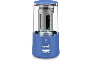 TIHOO Elektrischer Bleistiftspitzer für Buntstifte, schneller Anspitzer für 6–12 mm Bleistifte, robust, für Büro, Schule, Klassenzimmer, Zuhause, tragbar, Auto-Stop