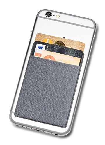 â¤ Cardsock - #1 Premium Smartphone Kartenhalter - grau / grey - Kreditkarten, Ausweise & Bargeld am Handy - Kartenfach & Kreditkartenhalter