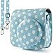 Produktbild Flylther Compatible with Fujifilm Instax Mini 8 8+ 9 Kamera Tasche mit PU Leder Material (Punkt Blau)