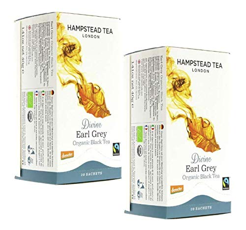 Hampstead Tee London Divine Earl Grey Té Negro Organico - 2 x 20 Sachets (80 Gramm)