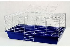 PYKO Nagerkäfig,Hasenkäfig,Meerschweinkäfig,Käfig,Rabbit,Zwergkaninchen ca. 120x60x43 cm "blau"