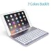 Produktbild Tastatur Schützende Shell ,DANG&SHOP Aluminiumlegierung Neues iPad 9.7 2018/2017 iPad Pro 9.7 / iPad Air / Air 2 Keyboard Case - 7 Farben Hintergrundbeleuchtung Flip Wireless Bluetooth Tastatur Schützende Shell ,Aufstellbar Klappbar
