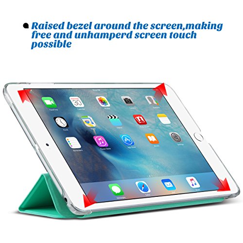 iPad Mini Case, ULAK iPad Mini 1/2/ 3 Hülle Ultra Dünn [Gemusterten Design] Wickelfalz Ledertasche mit Lichtdurchlässig Rückseite Abdeckung Schutzhülle für Apple iPad Mini 1/2/3 Auto aufwachen / Schlaf Funktion (Mint) - 7