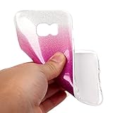 Hülle Samsung Galaxy S7 Edge,Galaxy S7 Edge Hülle,Galaxy S7 Edge Schutzhülle,Felfy Ultra Slim Ultradünn Case Soft Gel Weich Flexibel TPU Silikonhülle mit Bling Sternchen Gradient Farbe Design Protective Scratch Resistant Bumper Handytasche Case Back Cover für Samsung Galaxy S7 Edge [Lila Rote] + 1x Silver Stylus+ 1x Bling Dust Plug [Zufällige Farbe] - 6