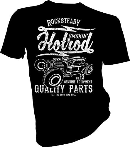 LAH Fabrics Smokin Hotrod, Fruit Of The Loom Black Unisex T-Shirt (X-Large)
