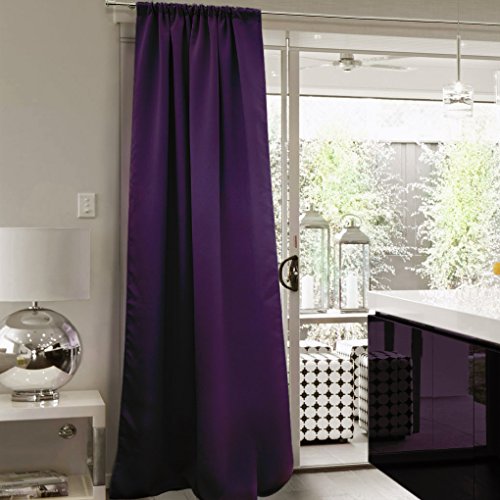 VICTORIA M Aurora Verdunkelungsvorhang blickdicht, Thermovorhang mit Kräuselband 140 x 245cm, aubergine, 2er Pack