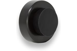 EVI Herrajes Wall Mounted Door Stop (Black Laquered - Black Rubber)
