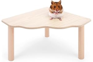 FYKZQWDS Hamster Platform, 9in*9in*6.3in Funny Wooden Hamster Shelf Wooden Hamsters Cage Platform Suitable Habitat Enrichment Sleeping Spot Interaction Feeding Station Socialization Climbing