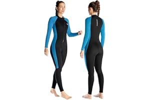 SOUUXIU Combinaison de plongée à manches longues en néoprène de 3 mm pour femme