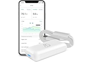 LinknLink Thermometer and Hygrometer eTHS, WiFi Smart Temperature and Humidity Monitor Sensor, APP Phone Alert, TH2MQTT Home Assistant, Works with Alexa Google Home, No Hub Required