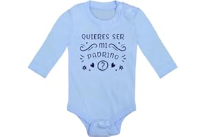 ClickInk Body bebé Quieres ser mi padrino? Regalo bebé. Regalos para bebés. Regalo divertido. Regalo original. Bebé friki, regalo tío, regalo amigo, regalo padrino. Body bebé algodón. Manga larga.