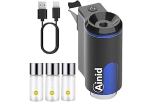 Ainid Diffuseur de désodorisant intelligent pour voiture avec trois réglables en alliage d'aluminium Diffuseur d'huile désodorisant pour voiture avec 3 huiles essentielles