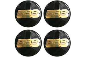 SANSHAOS 4 Pezzi Auto Coprimozzi Adesivo per BBS 56MM 60MM 65MM 70MM 80MM, Tappi Ruota per Auto Impermeabili Antipolvere Auto Decorativo Emblema Accessori,C-60MM