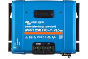 Victron Energy SmartSolar MPPT Tr VE. Can 250V 70 amp 12/24/36/48-Volt Contrôleur de Charge Solaire (Bluetooth)
