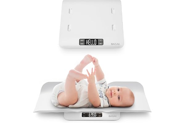 BAGAIL Pèse-bébé avec Surface de Pesée Sûre et Confortable, Peut également être Utilisée Comme Balance pour Tout-petit, Animaux de Compagnie et Enfants jusqu'à 30kg