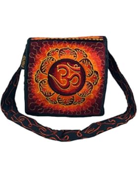 Guru-Shop Hippie Tasche, Bestickte Motivtasche OM, Herren/Damen, Rot, Kunstfaser, Size:One Size, 22x22x5 cm, Alternative...