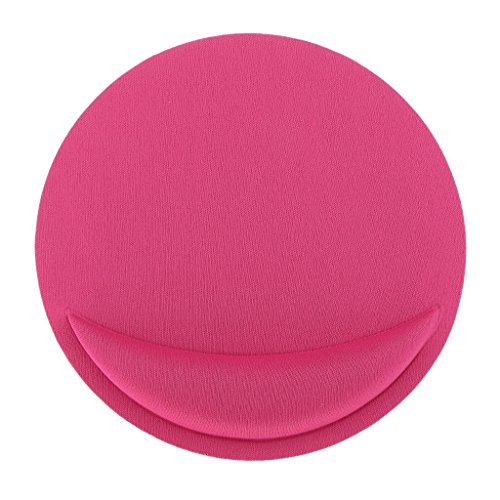 Alfombrilla de Rat  n con Reposamu  ecas Coj  n de Mu  eca Gel Mouse Pad Antideslizante Redonda Varios Colores - Rosado