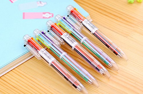 JUNGEN Kugelschreiber mehrfarbig transparenter Pol Schüler Stift Multifunktions-Presse farbigen Stift Stift 5 Stück - 6