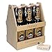 Produktbild Bierflaschenträger aus Holz mit Gravur + Bierhobel Flaschenöffner Personalisierter Flaschenkorb für 6 Flaschen 0,5L & 0,33L | Super Vatertagsgeschenk | ZUM SELBSTGESTALTEN