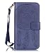 Samsung Galaxy S5 Wallet Case Blue,Galaxy S5 Neo Flip Cover Campanula,BtDuck Imprinted Bookstyle Portable Strap Leather Case with ID/Credit Card Slots Pouch,Vintage Flowers Patterned Slim-Fit PU Leather Protective Carrying Cases Wallets Purse Silicone Inner Shell Skin with Built-in Magnet Closure Full-body Protection Case for Samsung Galaxy S5 i9600 + Black Stylus Pen