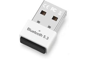 LONNALEE Bluetooth Adapter für PC 5.3 mit Windows 11/10/8.1/7,Plug & Play USB Bluetooth Adapter Dongle für Desktop Laptop PC, Laptop, Maus, Tastatur, Kopfhörer, Controller(Schwarz) (White)