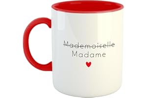 Kiribou Mug EVJF « Madame » - Cadeau Parfait Pour Future Mariée (Bicolore Rouge)