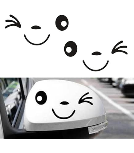 Autocollants Cils Phares Voiture - Noir PVC - 4 Pièces - Décoratif Et Amusant