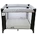 iSafe Zapp And Nap Luxury Square Travel Cot/Playpen - Black/Grey (Black/Grey) 101cm x 101cm Complete With Mattress