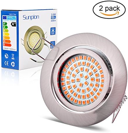 (2Pack)Recessed Led Ceiling Light,Sunpion 3.5W 3000K Warmwhite Led Ceiling spotlights,AC220V-240V,for Living Room,Bathroom Ceiling light,Home Decorative Lights