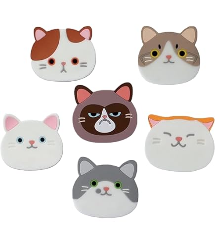 6 Sottobicchieri In Silicone A Forma Di Gatto - Antiaderenti, Lavabili In Lavastoviglie, Per Bevande Calde/Fredde - Foto 6
