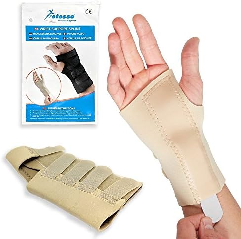 Actesso Beige Wrist Support Carpal Tunnel Splint Brace - Provides Pain Relief from Carpel Tunnel Syndrome, Sprains, Arthritis and Wrist Injury - Medically Approved - NHS Use