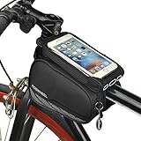 ieGeek Roswheel Cycling Frame Bag, Head Tube Bag, Front Top Tube Frame Pannier Double Bag Pouch Holder Crossbar Bag for iPhone 7 6/6s Plus Samsung Galaxy S7 S6 Plus Google Nexus and other 5.7