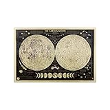 Prozess: Drucken Luwu-Store Große Vintage Retro Papier Erde Mond Weltkarte Poster Wall Chart Dekoration Wandaufkleber