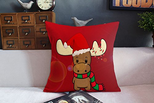 Funpa Weihnachten Throw Pillowcase, 4 Stück Kissenbezug Dekorative Kissen für Weihnachten