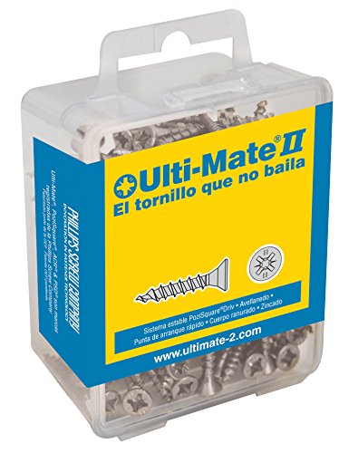 Ulti-Mate II B40035L Caja grande con tornillos de alto rendimiento para madera acabado ZINCADO de 4,0 x 35 mm, Set de 100 Piezas