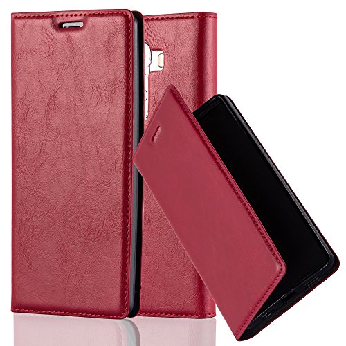 LG G4 Funda Estilo Libro de Cuero Sint  tico en ROJO MANZANA de Cadorabo  Dise  o IM  N INVISIBLE      Cubierta Protectora con Cierre Magn  tico  Tarjetero y Funci  n de Suporte     Protecci  n Carcasa Caja Etui Case Cover